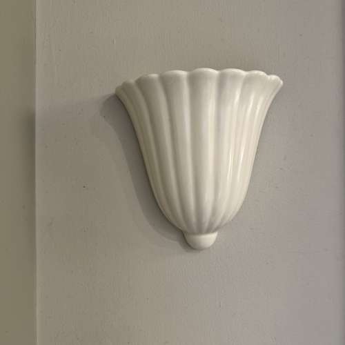 Vintage cream Crown Devon wall pocket vase