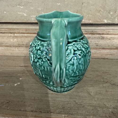 Vintage Wedgwood Etruria Majolica hunting scene jug with hound handle