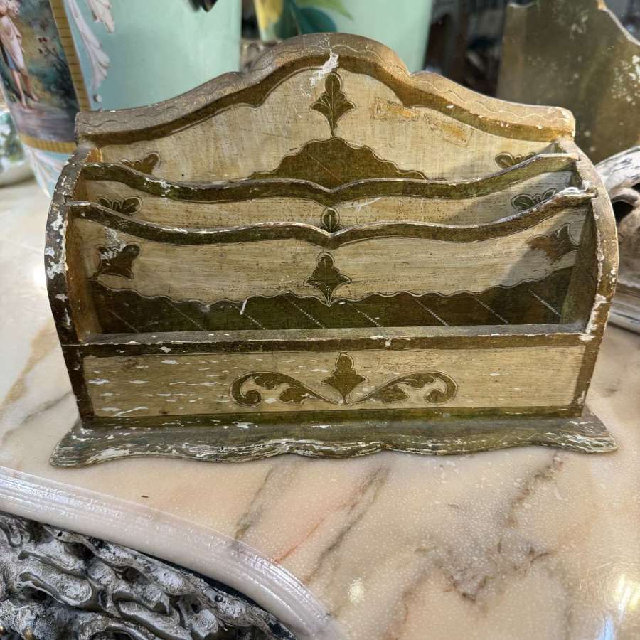 Vintage Florentine letter rack