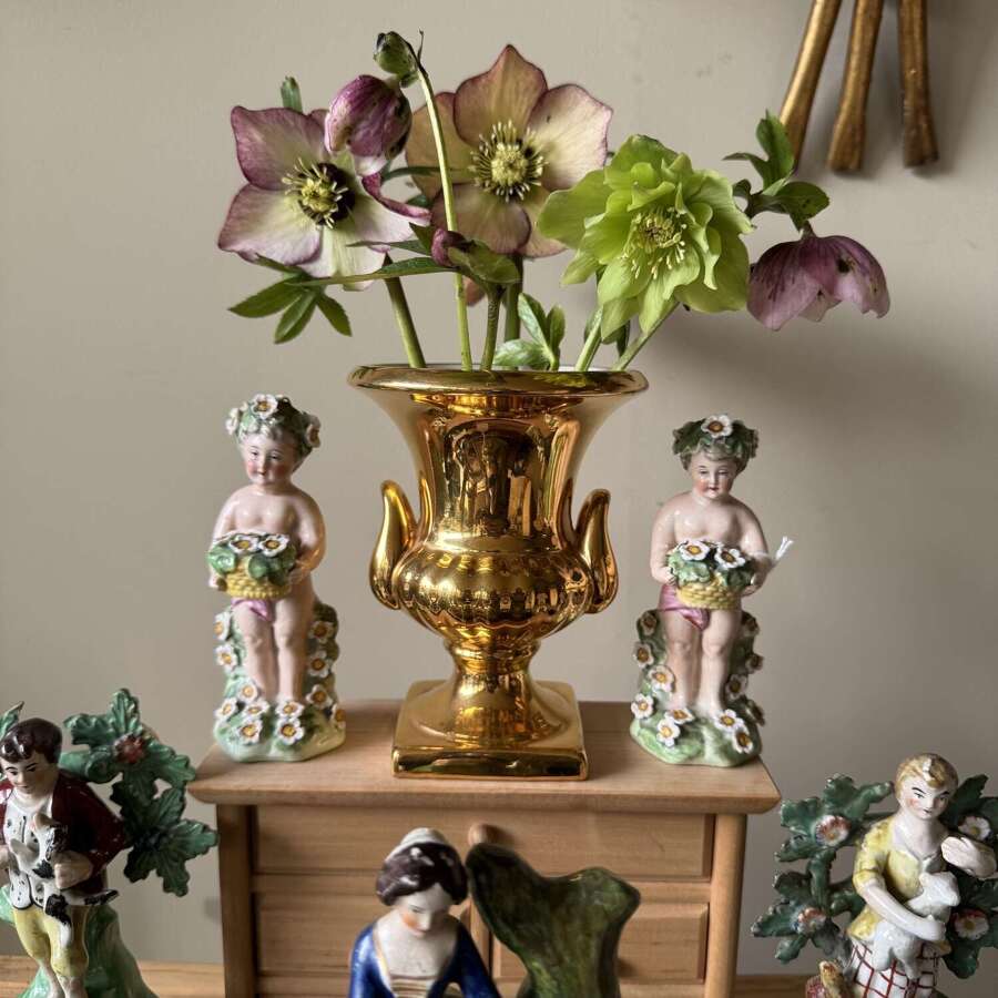 1950s Royal Winton Golden Age Era gold urn vase