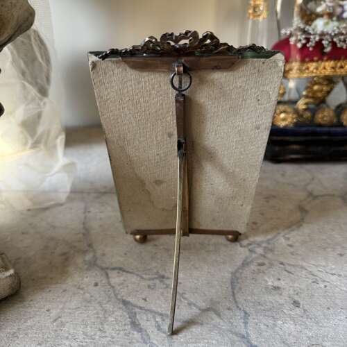19th century French gilded bow top frame freestanding or hanging