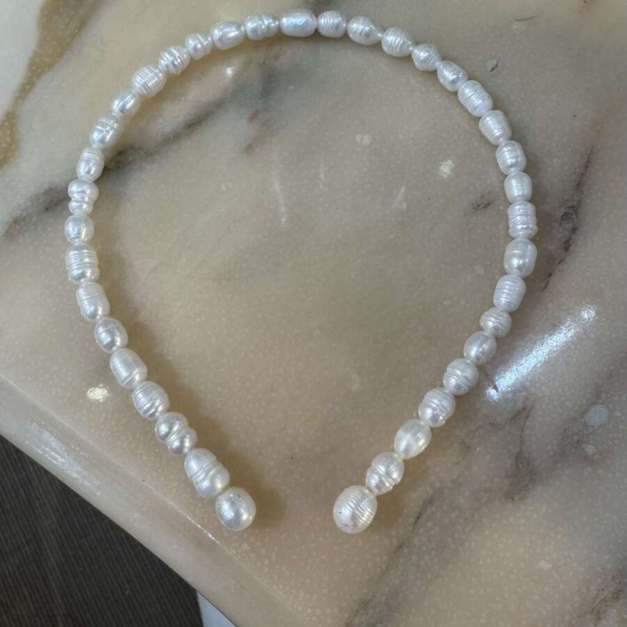 Freshwater pearl headband