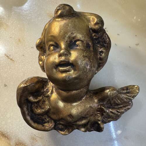 Vintage gold plaster cherub