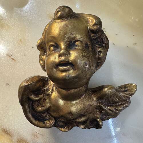 Vintage gold plaster cherub