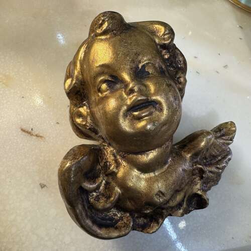 Vintage gold plaster cherub