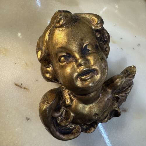Vintage gold plaster cherub