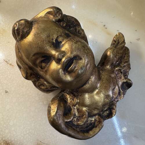 Vintage gold plaster cherub