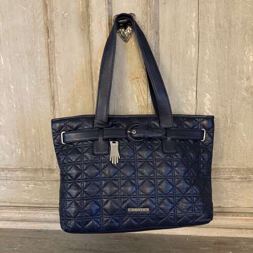 New unused Dents navy calf leather handbag/shoulder bag