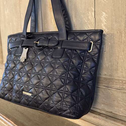New unused Dents navy calf leather handbag/shoulder bag