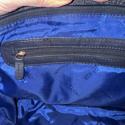New unused Dents navy calf leather handbag/shoulder bag