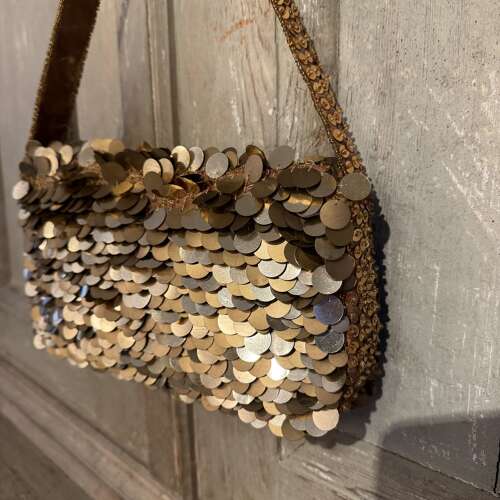 Joshua Joseph gold and bronze sequin evening bags