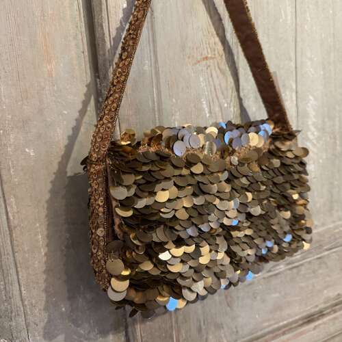 Joshua Joseph gold and bronze sequin evening bags