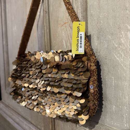 Joshua Joseph gold and bronze sequin evening bags
