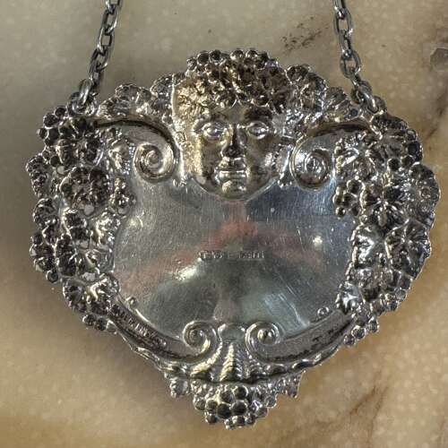 1968 hallmarked sterling silver sherry decanter label by Turner & Simpson