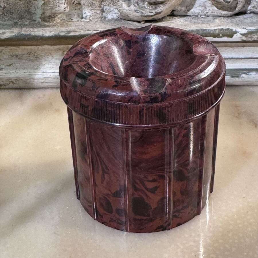 Velos bakelite 1930s marbled brown inkwell