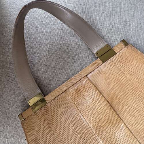 Vintage Jane Shilton lizardskin handbag with leather lining