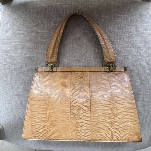 Vintage Jane Shilton lizardskin handbag with leather lining