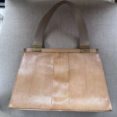 Vintage Jane Shilton lizardskin handbag with leather lining