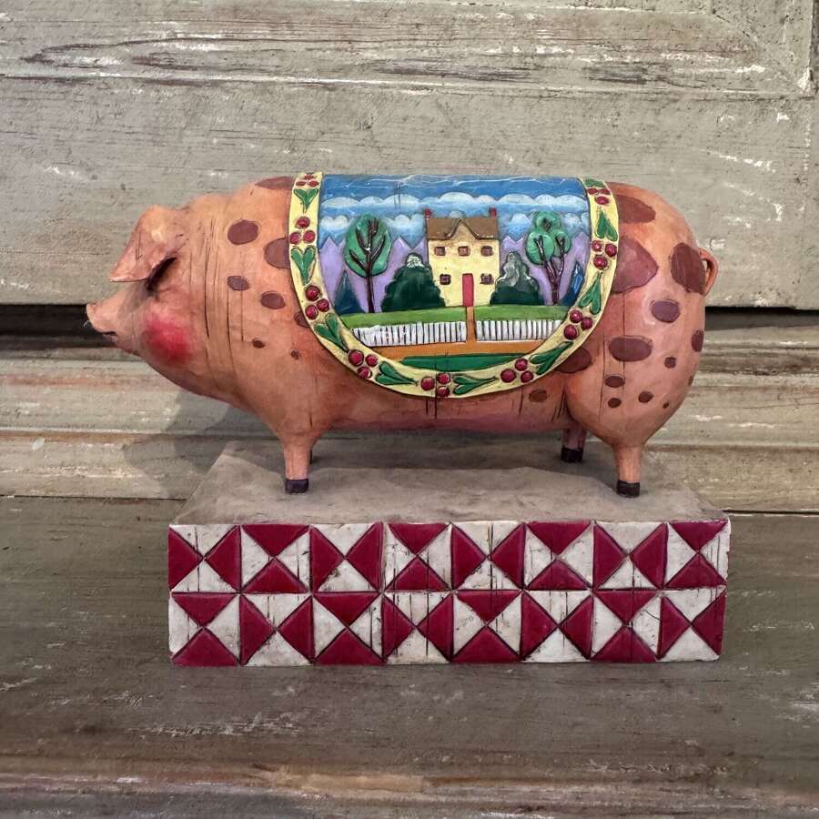 Jim Shore Country Heritage pig figurine