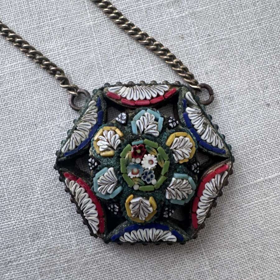 Vintage Italian micromosiac necklace