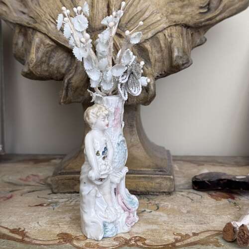 Victorian putti spill vase