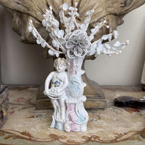 Victorian putti spill vase