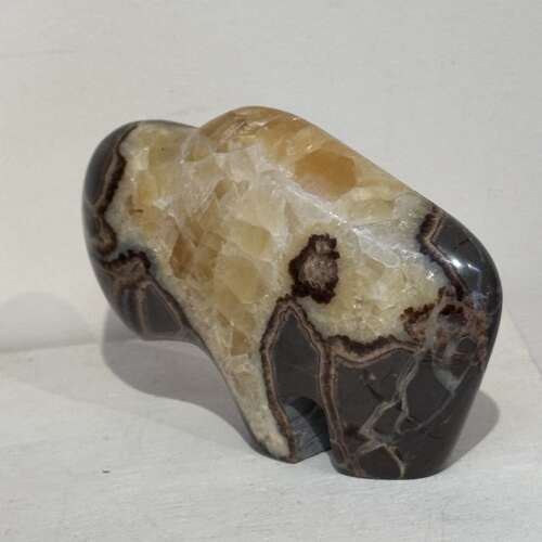 American bison carved from a natural Septarian nodule/dragon stone